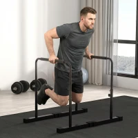 SPORTNOW Dips barre parallèle Station de Musculation Réglable en Acier, hauteur réglables avec 4 niveaux pour Dips, Push Up, Parallettes Fitness, noir(m-2)