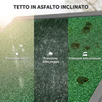 Outsunny Capanno da Giardino Porta Attrezzi in Legno Impermeabile, 77x54.2x179cm - Grigio(m-6)