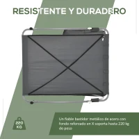 Outsunny Tumbona Doble con Toldo Ajustable Tumbona de Jardín para 2 Personas con Cojines y 2 Ruedas 200x175x134 cm Gris(m-6)