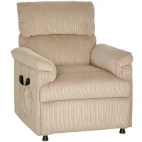 HOMCOM Fauteuil relax électrique massant et chauffant, fauteuil inclinable en velours côtelé, moteur ultra-silencieux, marron(m-1)