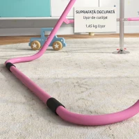 HOMCOM Bară de tracțiuni pliabilă pentru copii 3-8 ani, cu înălțime reglabilă din oțel, 154x106.2x88.5-128.5cm, roz(m-8)