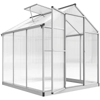Outsunny 6 x 6ft Aluminium Frame Walk-In Greenhouse(m-10)
