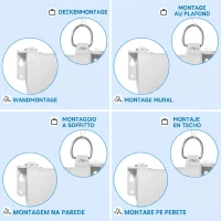 HOMCOM Ecran pentru proiector 84" 16:9 motorizat cu telecomandă, 215x8x140cm, alb(m-7)