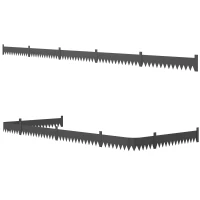 Outsunny 5pcs Garden Fence, Metal Picket Fence Panels, 102x15cm, Black(m-11)