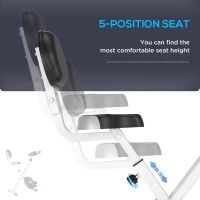 HOMCOM Folding Exercise Bike, Fitness Bicycle Indoor Trainer, 8-Level Magnetic Resistance Adjustable, with LCD Monitor, Pulse Sensor, Grey(m-6)