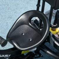 HOMCOM Triciclu pentru Copii cu Mâner 6 în 1, Acoperiș Reglabil și Centură de Siguranță, Vârsta 1-5 Ani, Gri(m-8)