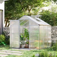 Outsunny 6 x 6ft Aluminium Frame Walk-In Greenhouse(m-2)