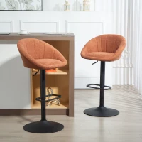 HOMCOM Set of Two Relaxed Tub Bar Stools - Orange(m-2)