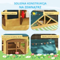 AIYAPLAY Wooden Playhouse for Kids Outdoor, Foldable Wendy House with Windows, Working Door, Service Stations, Rain Capes, Kids Garden Toys for 3-8 Years(m-7)