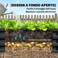 Outsunny Letto per Orto Rialzato a Fondo Aperto con Rivestimento, in Acciaio Zincato, 120x120x30 cm, Grigio(m-6)