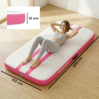 SPORTNOW Tappetino Gonfiabile Ginnastica 2.05 m con Pompa Elettrica e Borsa Trasporto(m-3)