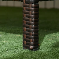 Outsunny Canapea de exterior cu 3 locuri, din ratan PE, cu perne confortabile și detașabile, 173x68x78 cm, maro(m-7)