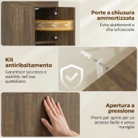 HOMCOM Mobile Asse da Stiro Pieghevole con Porta Ferro e Indumenti con Vano Aperto,154x55x87 cm, Marrone(m-7)