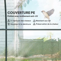 Outsunny Serre de Jardin Tunnel 6 m² 3L x 2l x 2H m châssis Tubulaire renforcé Porte zippée 2 fenêtres enroulables - transparent(m-4)