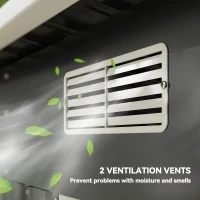 Outsunny 7 x 4ft Outdoor Storage Shed with Foundation Kit, Lean to Metal Garden Shed for Log, Rubbish Bin, Tool, Bike, Black(m-7)