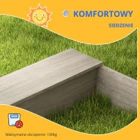 Outsunny Piaskownica z Kuchnią, Zlewem, 2 Skrzynkami na Rośliny, Sosna, 154x80x60cm, Szara(m-6)