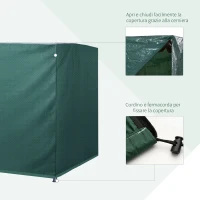 Outsunny Copertura per Dondolo da Giardino Impermeabile Anti UV Anti Muffa con Fissaggio PE 215x155x150cm Verde(m-5)