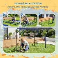AIYAPLAY Wieża wspinaczkowa na zewnątrz z drążkiem do podciągania i wspinania dla dzieci 3-8 lat, do 150 kg, 250x190x180 cm, czarna(m-8)