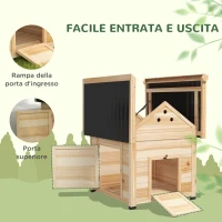 PawHut Casetta per Anatre da Esterno con Rampa, Fondo Rimovibile e Fori di Ventilazione, 78x90x92 cm, Legno(m-5)