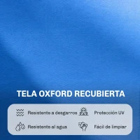 Outsunny Tumbona Plegable con Respaldo Regulable en 4 Posiciones Tumbona de Jardín con Orificio de Lectura Almohada Marco Metálico y Tela Oxford para Playa Terraza Carga 120 kg 190x56x28 cm Azul(m-6)