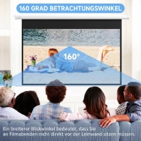 HOMCOM Ecran pentru proiector 84" 16:9 motorizat cu telecomandă, 215x8x140cm, alb(m-5)