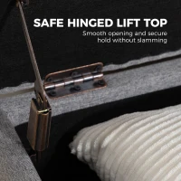 HOMCOM Ławka z pojemnikiem, tapicerowana skrzynia na łóżko z 2 przegrodami, składanymi pokrywami i wyjątkowo grubym siedziskiem, 117 x 50 x 44 cm(m-6)