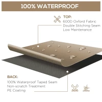 Outsunny Schutzhülle für Gartenmöbel Winterfest Wasserdicht Abdeckung Abdeckplane Oxford 275 x 205 x 90 cm Beige(m-5)