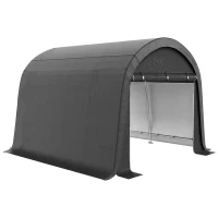 Outsunny Lagerzelt für den Garten, stabiler Stahlrahmen, große Türen, 3x3m, Grau(m-11)