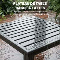 Outsunny Salon de Jardin Mobilier de Terrasse 3 Pièces 4 Places Modulable avec Accoudoir Réglable Coussins Épais 16cm Gris(m-7)