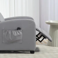 HOMCOM Fotoliu Relax Masaj cu Telecomandă și 8 Programe, Rabatabil și Suport pentru Picioare, Gri Deschis(m-8)