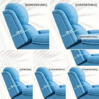 HOMCOM Fotoliu Electric Reclinabil cu Funcție de Ridicare, Suport pentru Picioare și Telecomandă, din Piele PU, 76x90x105 cm, Albastru(m-5)