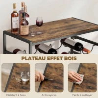 HOMCOM Casier à bouteilles pour 30 bouteilles, étagère à vin avec 6 niveaux, style industriel, 59x30x88,5cm, brun rustique(m-5)