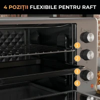HOMCOM Cuptor Electric de 30L cu 3 Funcții de Gătire, Temperatura Reglabilă și Timer, 1600W, Argintiu(m-9)