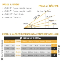 HOMCOM Rampă Pliabilă pentru Scaun cu Rotile din Aluminiu cu Strat Antiderapant și Margini, 122x73,5 cm, Negru(m-4)