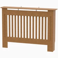HOMCOM Cubre Radiador Cubierta para Radiador con Dispositivo Antivuelco Diseño Moderno 112x19x81cm Madera Natural(m-11)