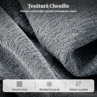 HOMCOM Fotoliu Reclinabil cu Funcție de Ridicare și 8 Puncte de Masaj, din Material Textil cu Efect de In, 97x90x102 cm, Gri(m-7)