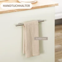 HOMCOM Küchenwagen rollbar Servierwagen Küchentrolley mit höhenverstellbaren Einlegeböden Handtuchhalter für Küche Esszimmer MDF Landhausstil Cremeweiß 63 x 45,5 x 91,5 cm(m-8)