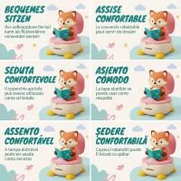 ZONEKIZ Oliță pentru Copii cu Spătar, Recipient Detașabil și Mânere, Vârsta 6 Luni-3 Ani, Roz(m-7)