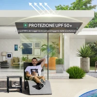 Outsunny Ombrellone per Esterni 1.5x2 m Girevole a 180°, in Poliestere e Alluminio, 150x205x120-215 cm, Grigio Scuro(m-6)