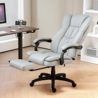 Vinsetto Fauteuil de bureau massant, chaise de bureau avec hauteur réglable, dossier inclinable et télécommande filaire, gris(m-10)