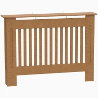 HOMCOM Cubre Radiador Cubierta para Radiador con Dispositivo Antivuelco Diseño Moderno 112x19x81cm Madera Natural(m-1)