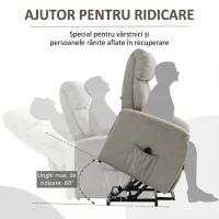 Homcom Fotoliu Ridicare Electric – Reclinabil 150° cu Telecomanda(m-10)