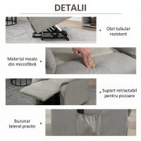 Homcom Fotoliu Ridicare Electric – Reclinabil 150° cu Telecomanda(m-8)