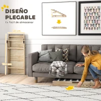 PawHut Rampa para Perros Plegable y Altura Ajustable 35-50 cm Rampa para Mascotas de Madera con Alfombrilla Antideslizante(m-8)