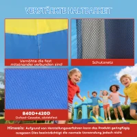 AIYAPLAY Hüpfburg Aufblasbar Spielcenter mit Gebläse Rutsche Trampolin Planschbecken/Bällebad Wasserpistole 364x173x182 cm Blau(m-5)