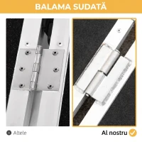 HOMCOM Rampă Pliabilă pentru Scaun cu Rotile din Aluminiu cu Strat Antiderapant și Margini, 122x73,5 cm, Negru(m-6)