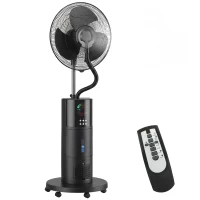 HOMCOM 4-in-1 Standventilator mit Wassernebel Luftreiniger Mückenschutz 9-Stunden-Timer 3 Modi Fernbedienung Schwarz(m-1)
