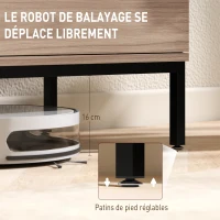 HOMCOM Meuble TV meuble télé pour téléviseur jusqu'à 60 pouces avec 2 portes et étagère en verre réglable 140x40x49,5cm gris(m-7)