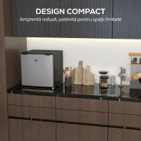 HOMCOM Mini Congelator 35L cu Raft Detasabil si Usa Reversibila, Mini Frigider din Otel si Plastic, 47x44.2x48.8cm, Alb(m-5)