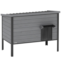PawHut Abrigo para Gatos à Prova de Intempéries com Telhado Abrível, Piso Removível e Entrada para 1-2 Gatos até 12 kg 85x55x70 cm Cinza claro